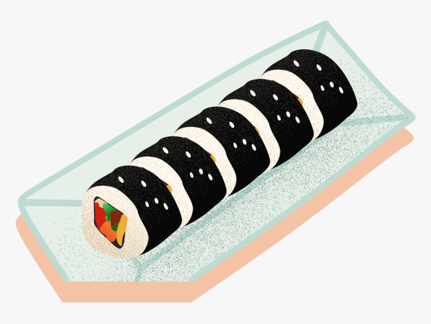 日式寿司手绘美食图片 - California Roll, HD Png Download