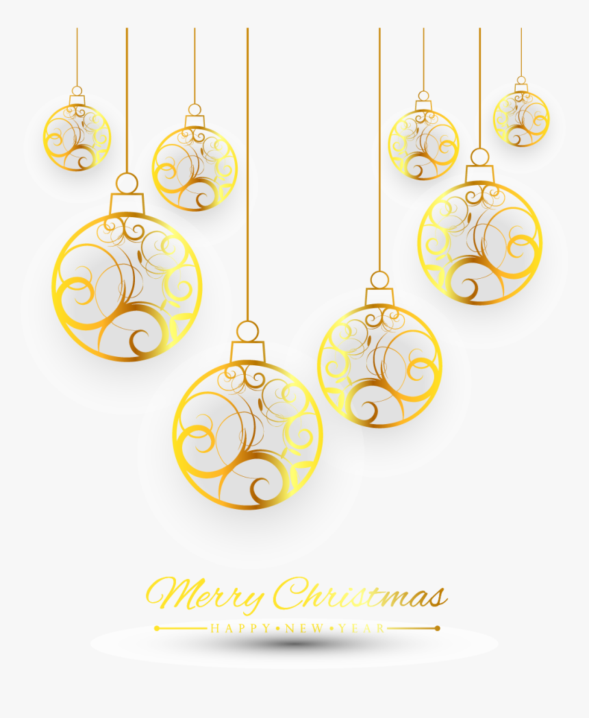 Christmas Decoration Ornament Gold - Merry Christmas Gold Png, Transparent Png