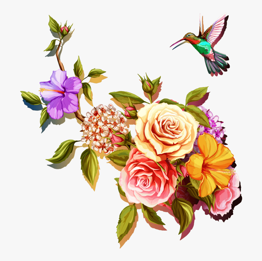 简约可爱多彩卡通动物小飞马矢量画 - Watercolor Chinese Flower Png, Transparent Png