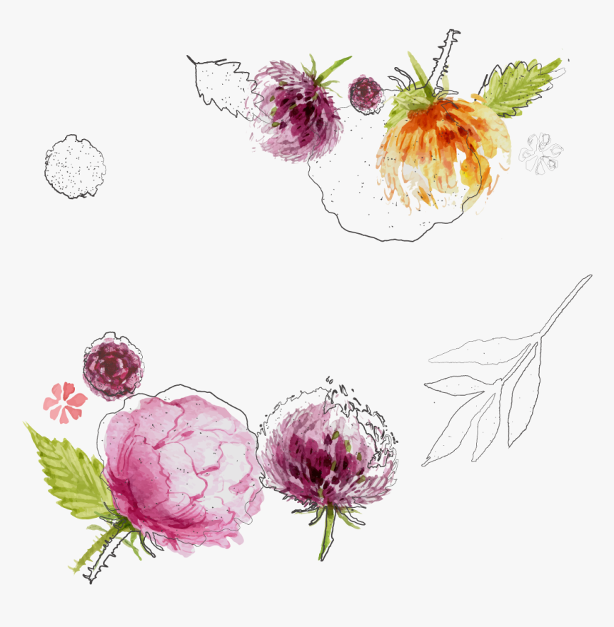 手绘春花背景图片 - Spring Flowers Background Vector, HD Png Download