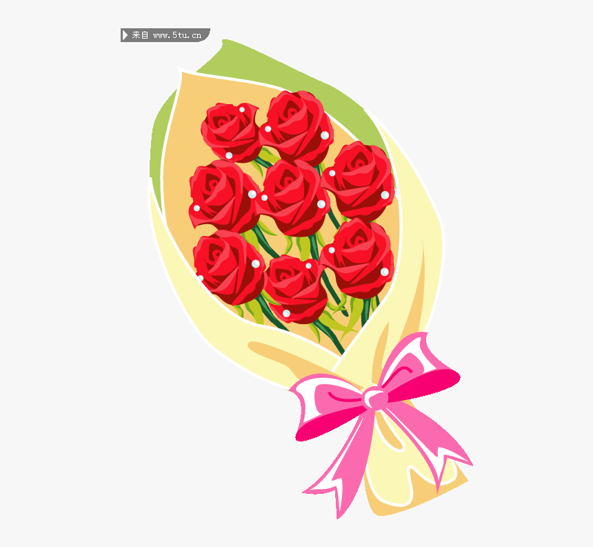 玫瑰花矢量图 - Bucket Flower Vector Png, Transparent Png
