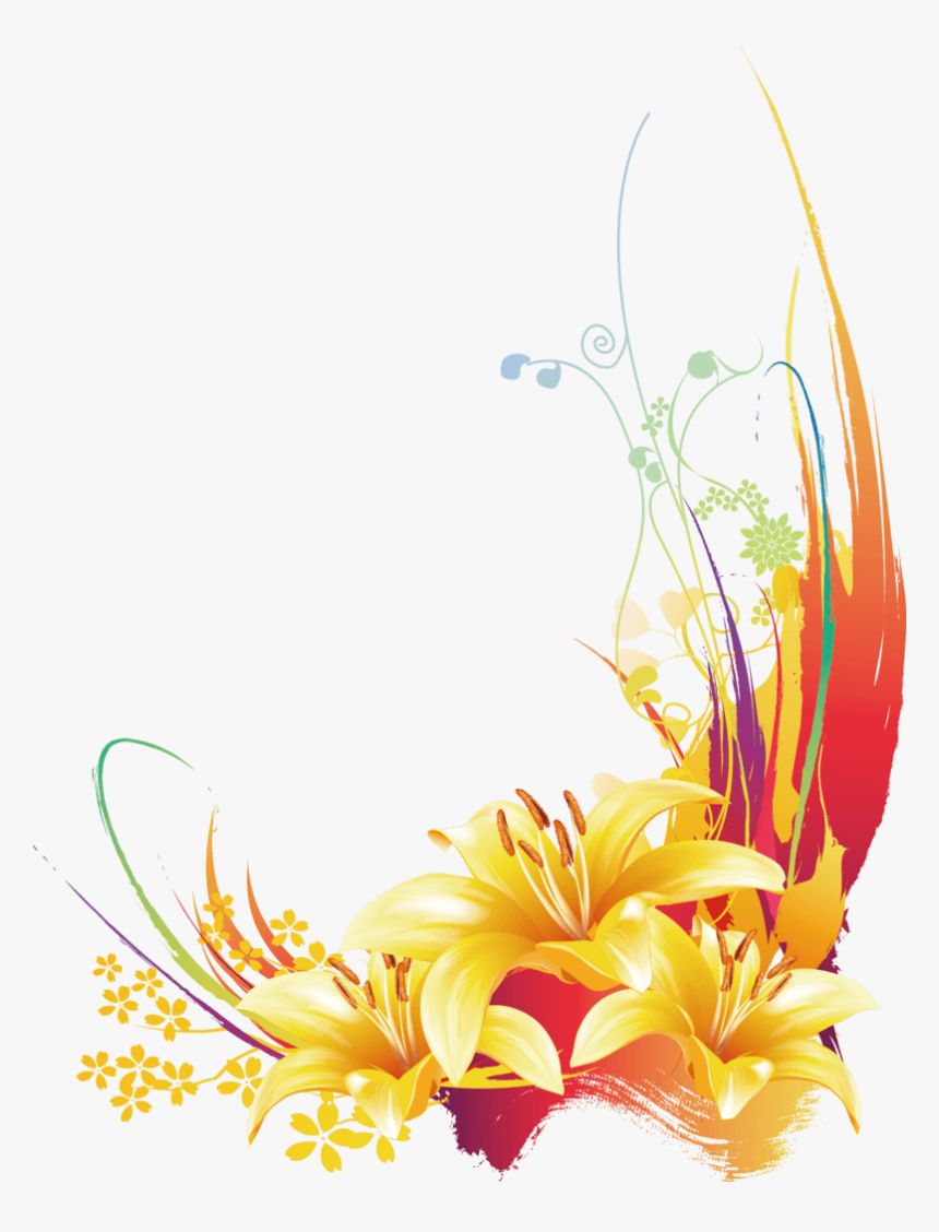 简约手绘卡通可爱线条太阳 - Beautiful Flowers Corners, HD Png Download