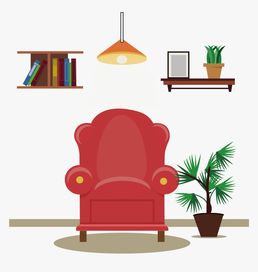 卧室沙发书房矢量图图片 - ห้อง รับแขก เวก เตอร์, HD Png Download