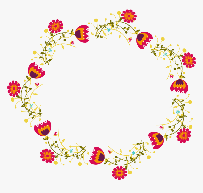 Flower Border Cartoon Hd, HD Png Download
