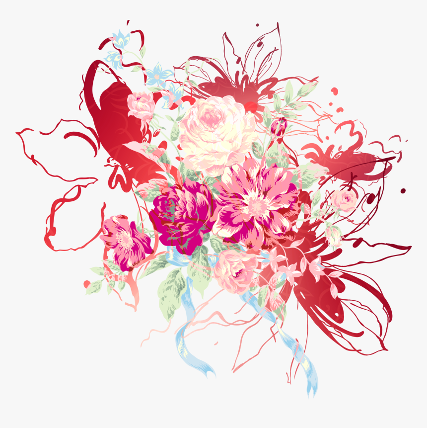 芬芳花朵创意矢量图图片 - Bouquet, HD Png Download