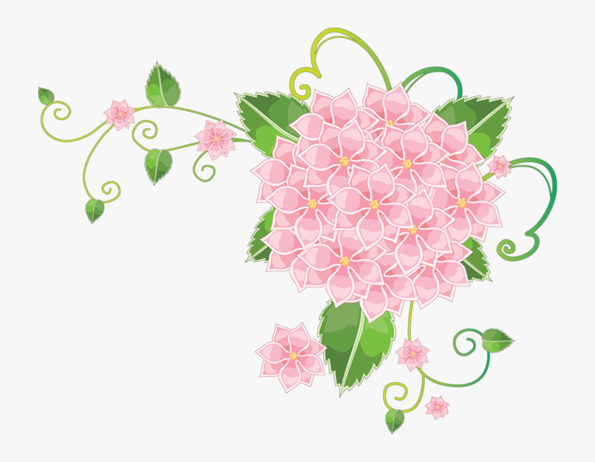 Pink Transparent Background Butterfly And Flower Borders, HD Png Download