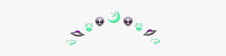 #alien #ufo #moon #star #sparkle #emoji #crown - Illustration, HD Png Download