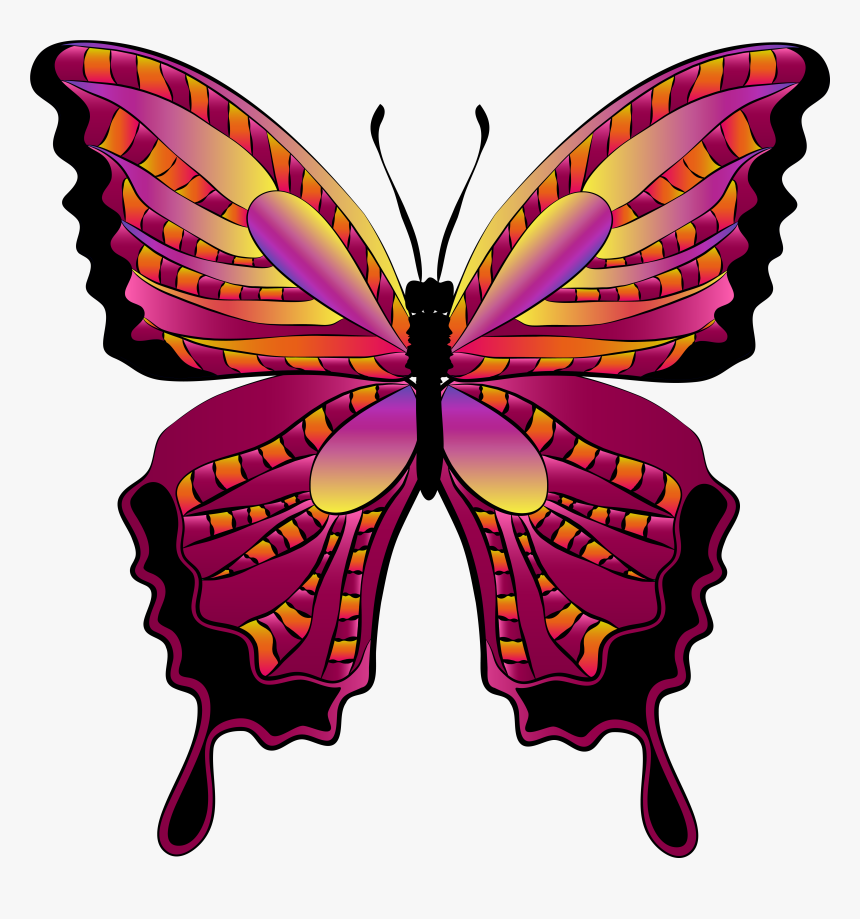 Red Butterfly Clipart Image - Transparent Background Png Format Butterfly Png, Png Download