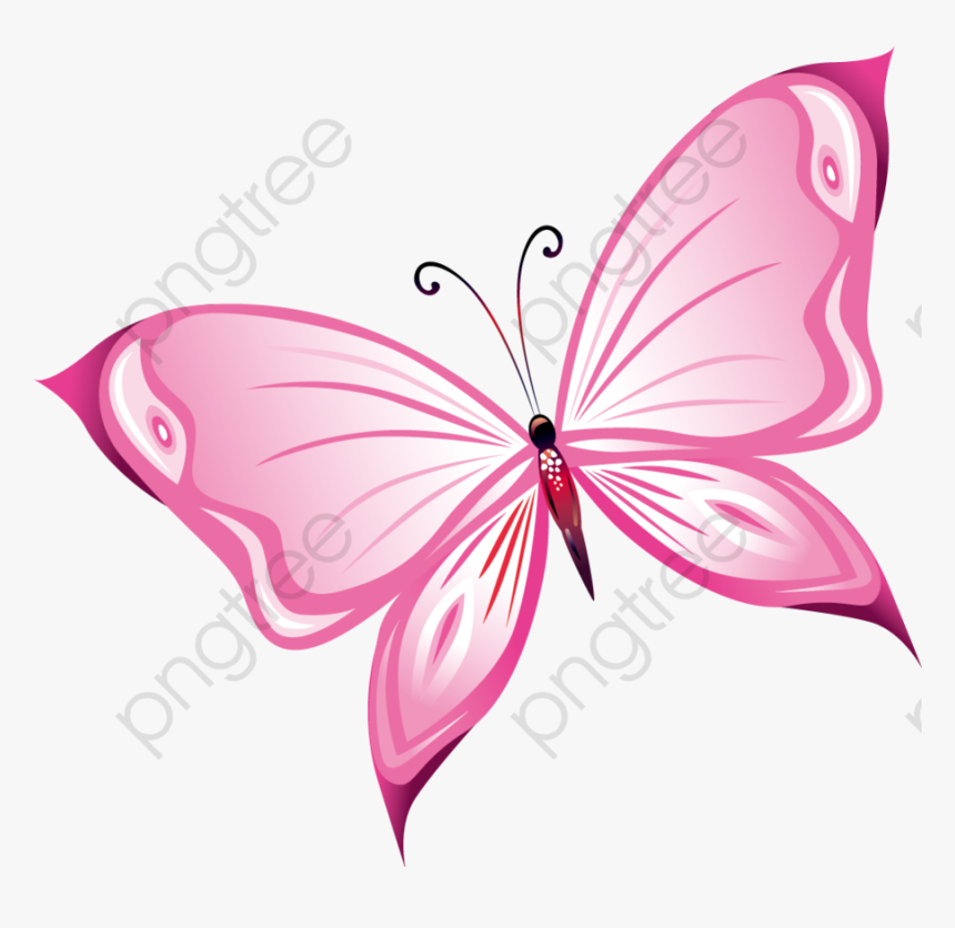 Pink Butterfly Clipart, HD Png Download
