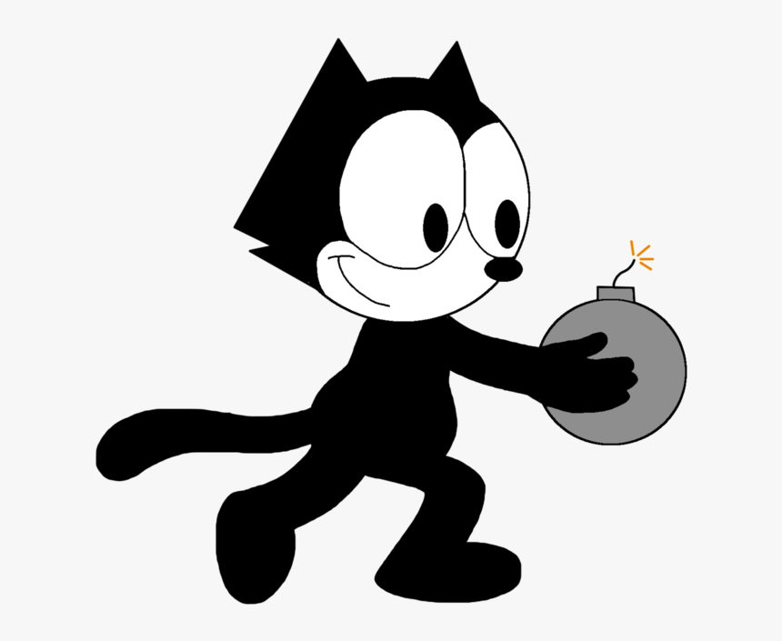 Collection Of Free Bomb Drawing Comic Download On Ui - Felix The Cat Carrying A Bomb, HD Png Download