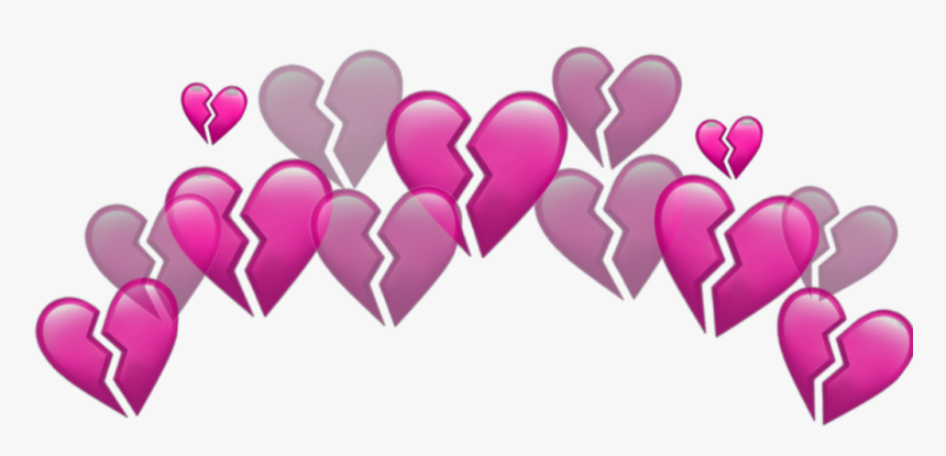 #hearts #broken #crown #emojicrown #emoji #brokenheartstickerremix - Red Heart Crown Png, Transparent Png