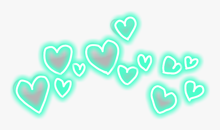 #crown #neon #heart #green #cute #corazon #heartcrown - Heart, HD Png Download