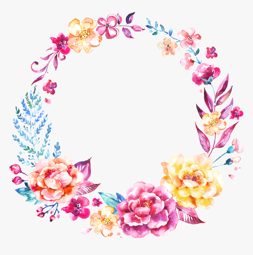 Png Hand Painted Watercolor Flower Free Download Clipart - Clip Art Flower Frames, Transparent Png