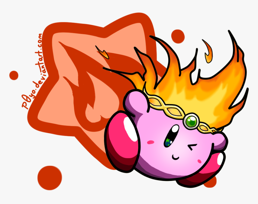 Fire Kirby Fanart, HD Png Download