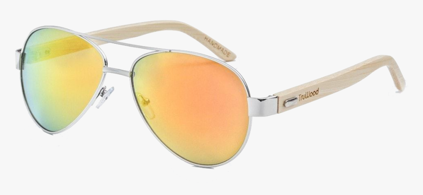 Bamboo Aviator Sunglasses - Glass, HD Png Download