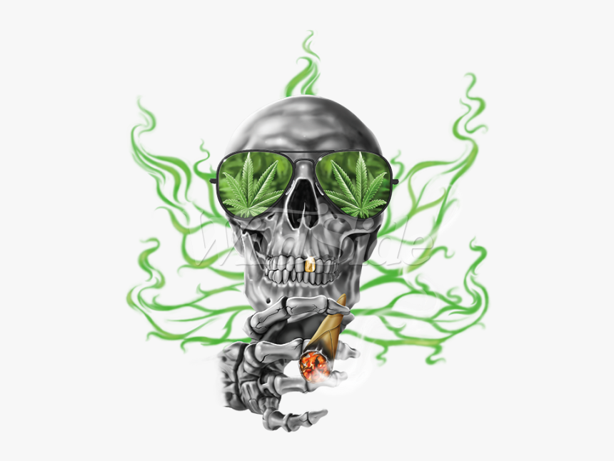With Glasses Smoking The - Skull Smoking Png, Transparent Png