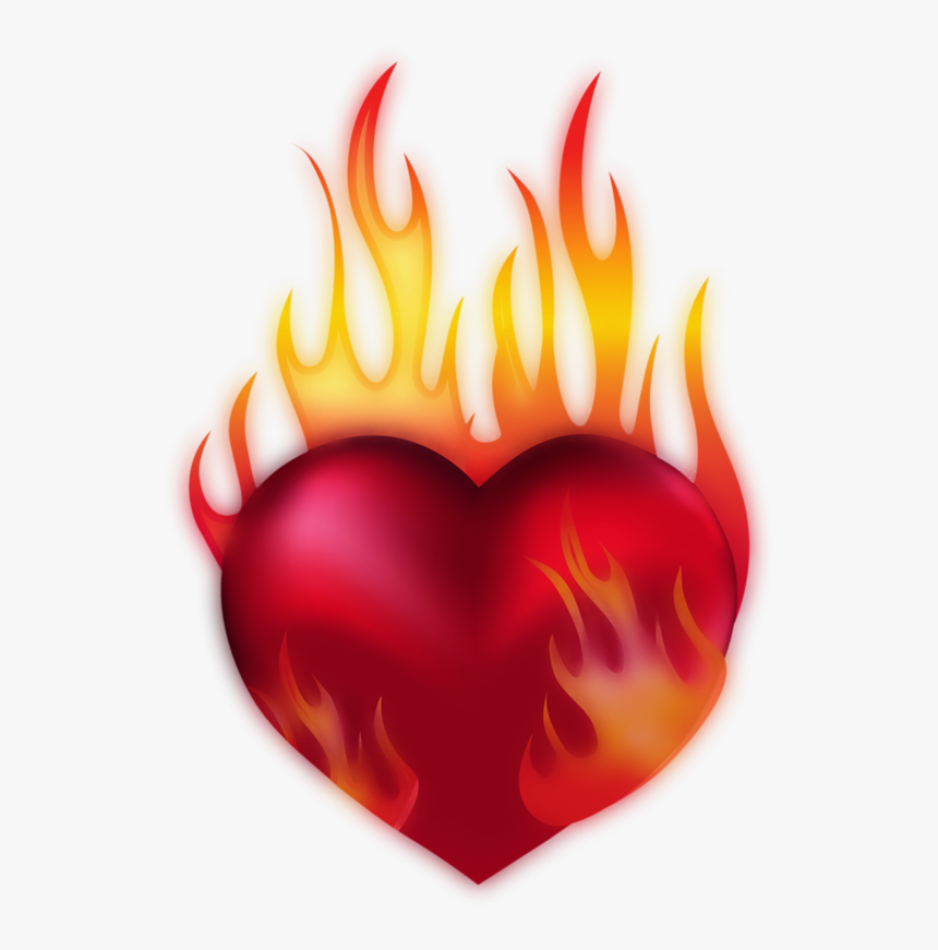 Coeur Tube Png I - Heart On Fire Transparent, Png Download