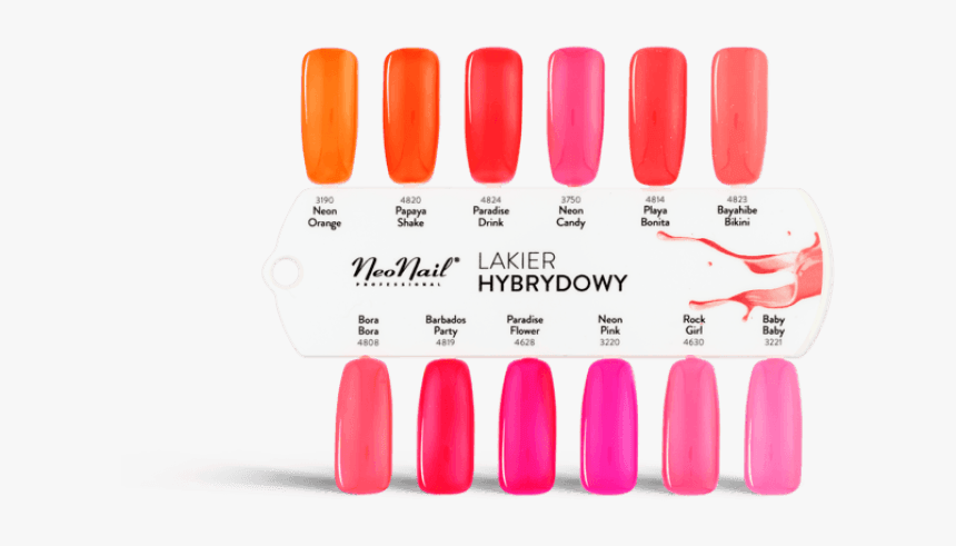 Wzornik Z Kolorami Lakierów Hybydowych - Copacabana Neonail, HD Png Download