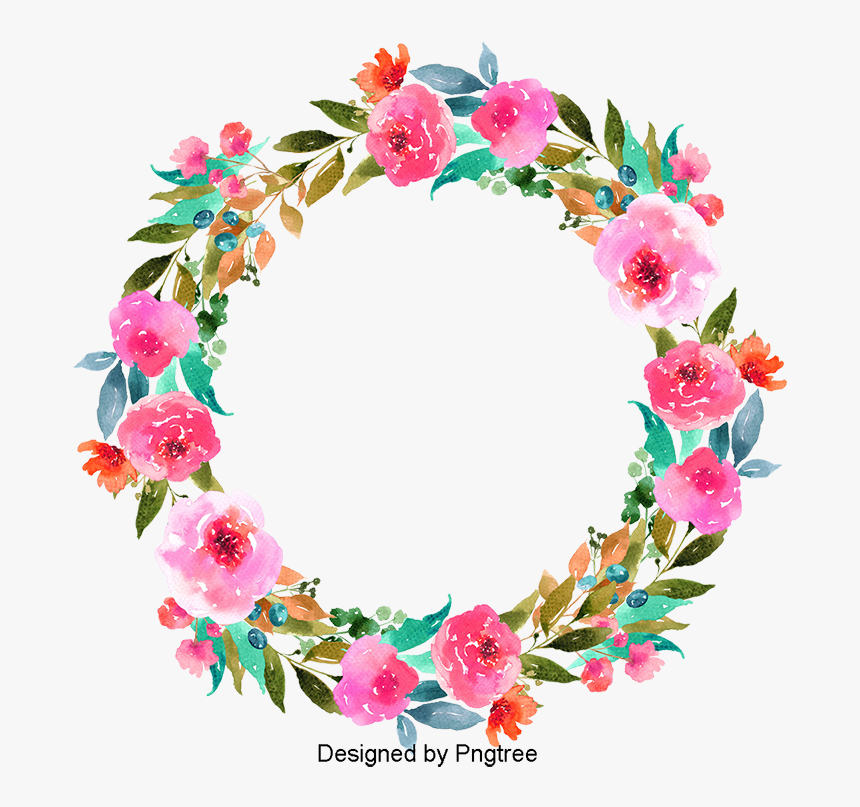 Purple Flower Wreath Clipart - Birthday Card Frame, HD Png Download
