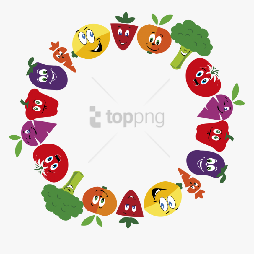 Free Png Vegetables And Fruits Frame Png Image With - Round Frame Color Png, Transparent Png