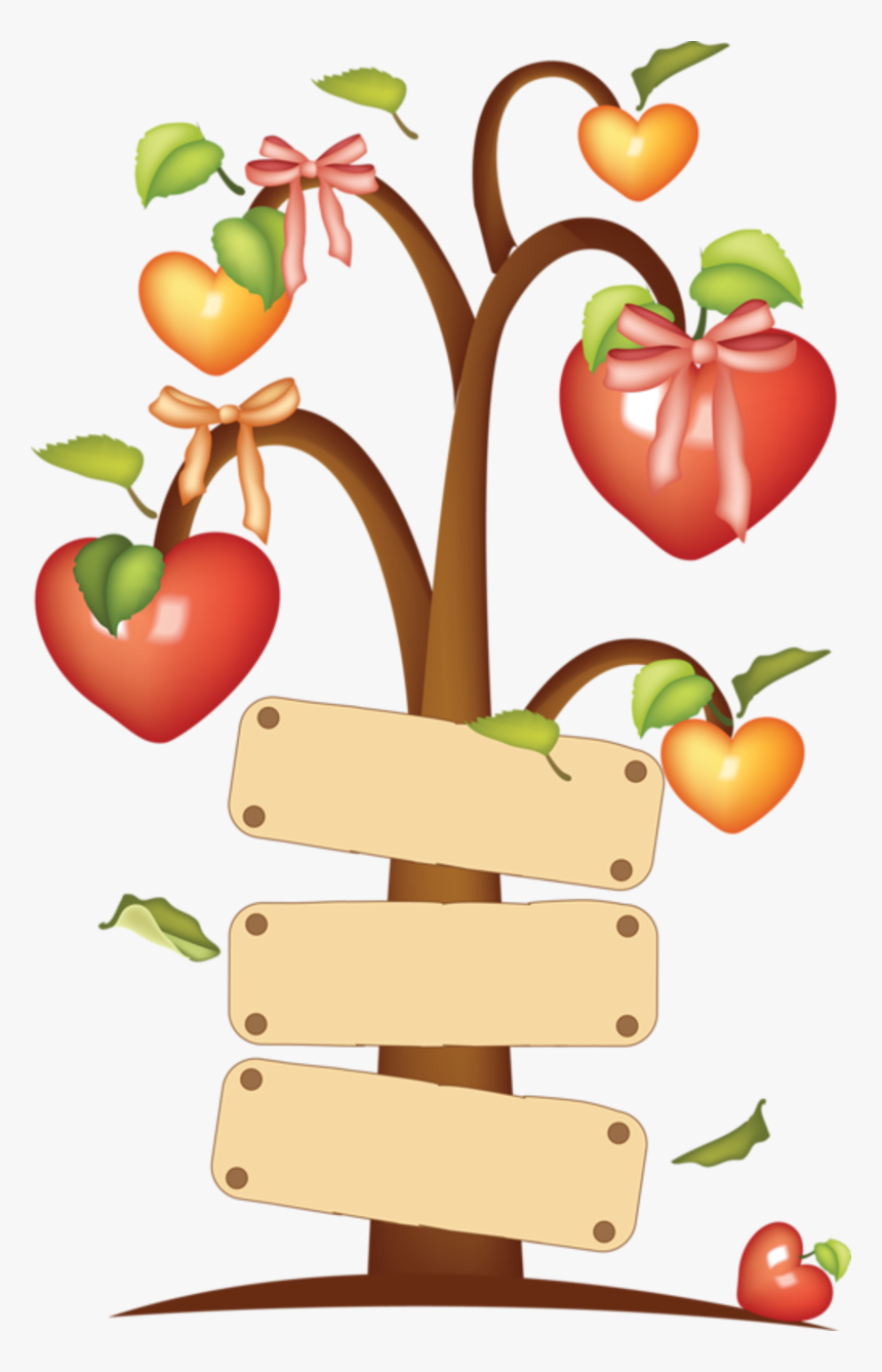 Apple Sitting On Books Clipart Graphic Free Hearts - Clip Art Border Fruits And Vegetables Png, Transparent Png