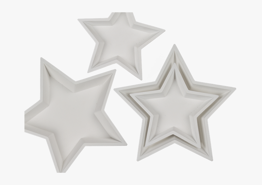Set Of 2 White Wooden Star Plates - Wood, HD Png Download