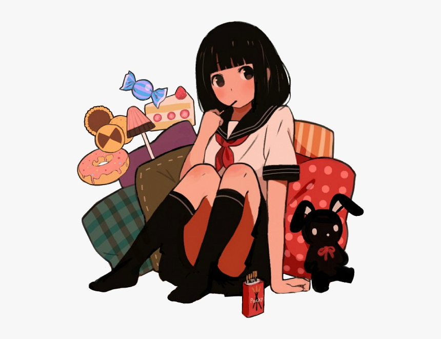 Anime Girl With Sweets, HD Png Download