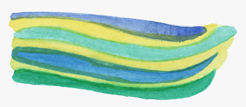 Blue Green Stroke Yellow Watercolor Png, Transparent Png