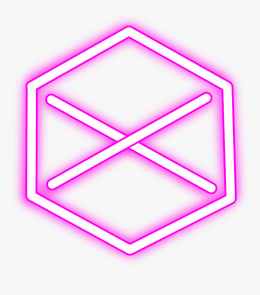 #neon #hexagon #round #pink #freetoedit #circle #geometric - Orange Neon Lines Png, Transparent Png