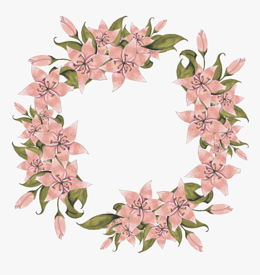 Hand Painted Flowers Wreath Png Transparent - Portable Network Graphics, Png Download