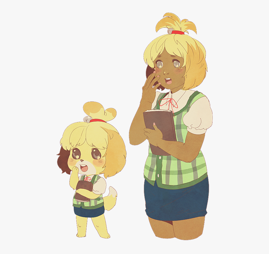 New Leaf Mammal Yellow Vertebrate Cartoon Art Male - Isabelle Animal Crossing Gijinka, HD Png Download