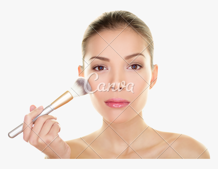 Transparent Put On Makeup Clipart - Brush Makeup Face Girl, HD Png Download