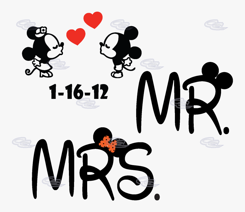 500030 Mr Mrs Mmm Kiss - Mickey Minnie Mr & Mrs, HD Png Download
