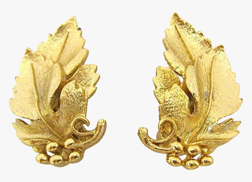 Gold Leaf Png - Earrings, Transparent Png