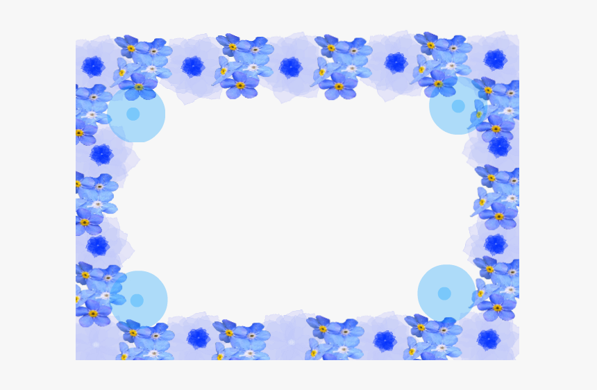 Blue Flower Frame Png - Frame Flower Png Blue, Transparent Png
