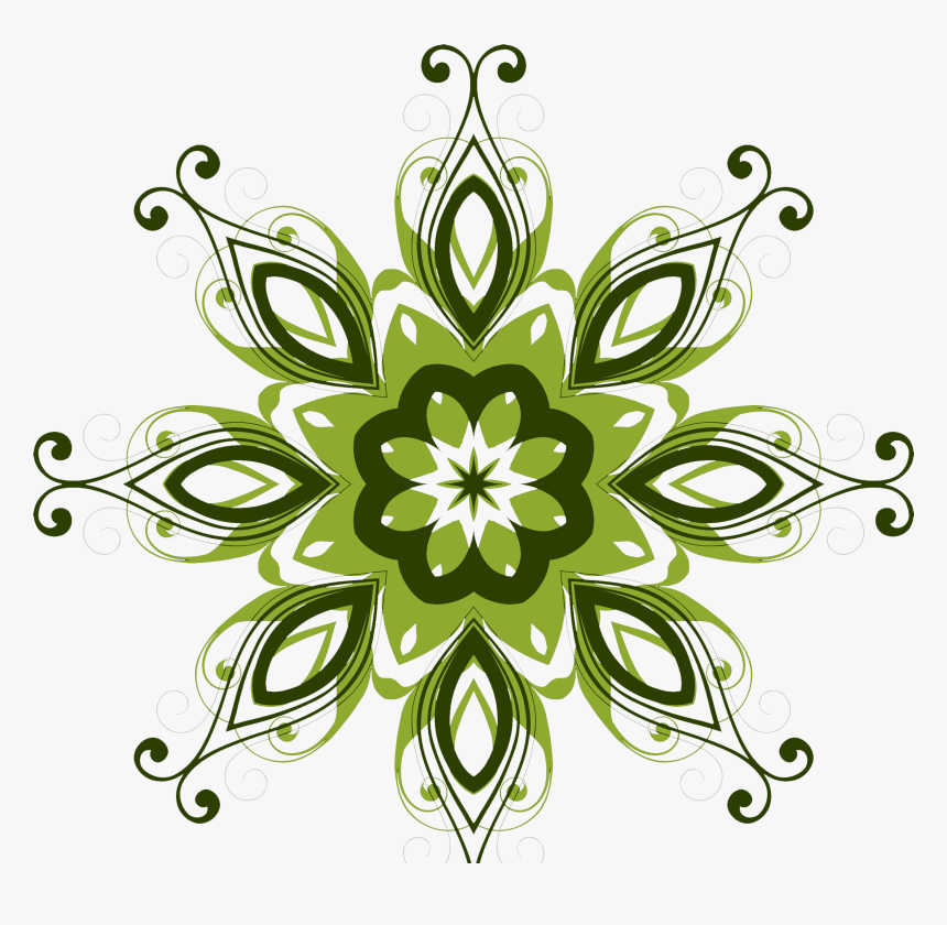 Clip Art Floral Design Flowers Transprent - Transparent Green Flower Design, HD Png Download