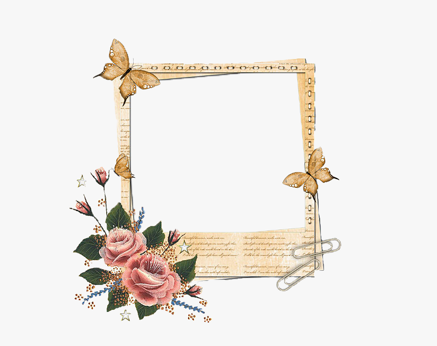 Frame Butterfly For Scrapbook, HD Png Download
