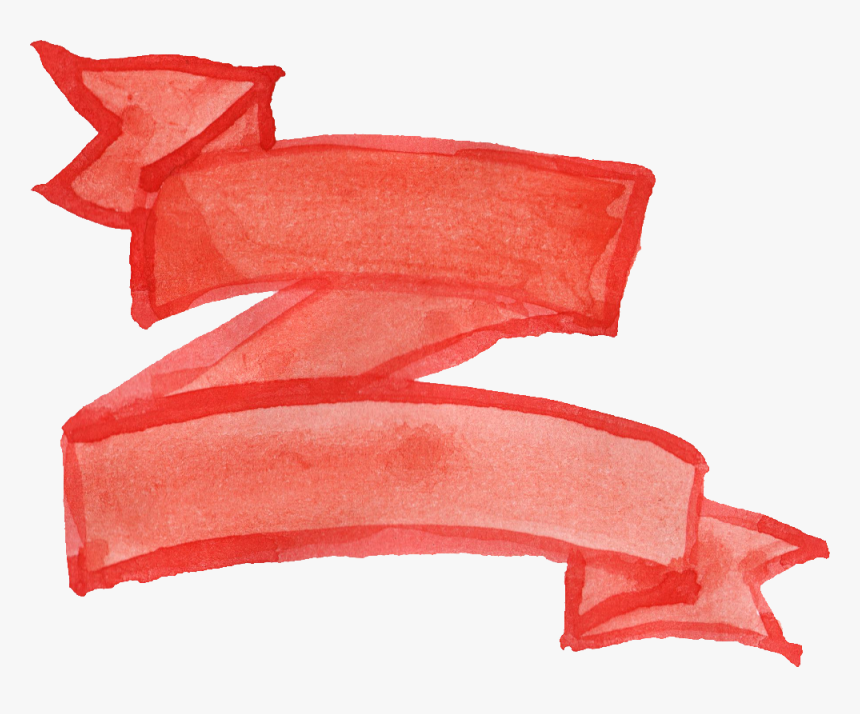 Banner Ribbon Png - Pink Ribbon Banner Watercolour, Transparent Png