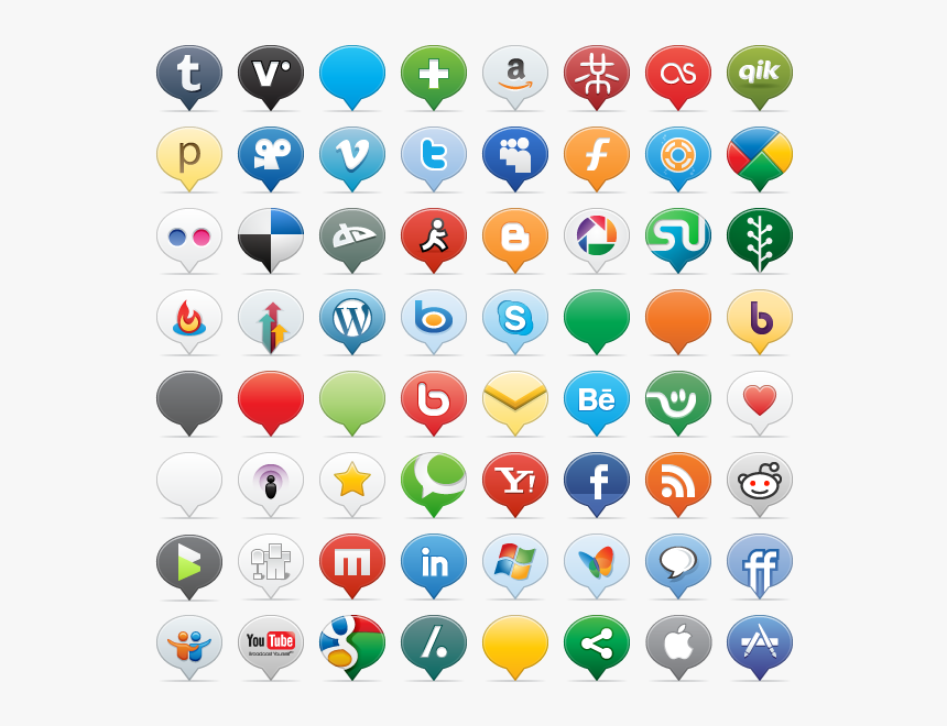 Social Media Icons Balloon, HD Png Download