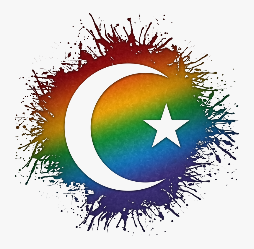 Cross Symbol Silhouetted Out Of Lgbtq Rainbow Paint - Atheist Rainbow Symbol, HD Png Download