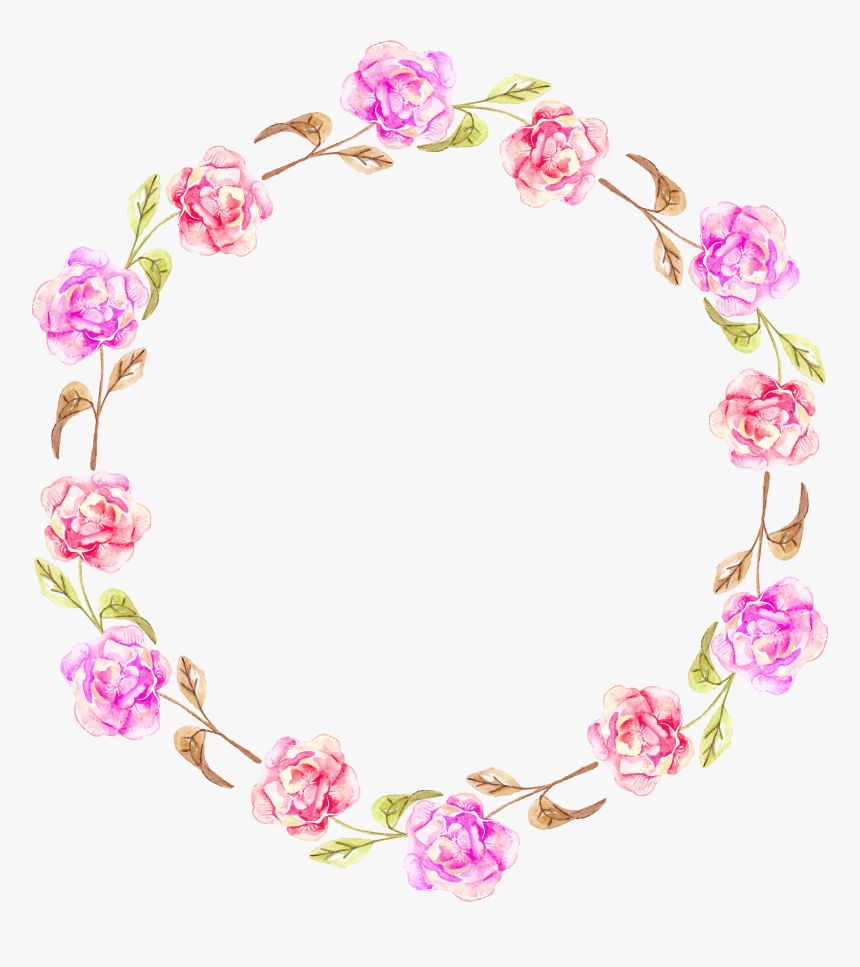 Frame Floral Round Png, Transparent Png