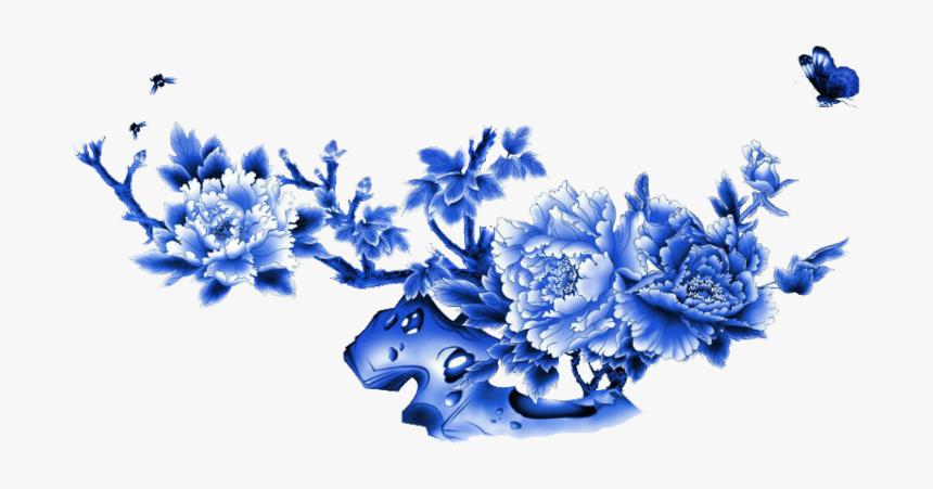 #blue #flower #sea #freetoedit #mimi #sticker #ftestickers - Ppt 模板 中国 风, HD Png Download