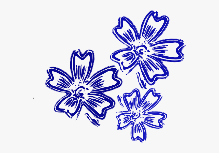 Navy Blue Clipart Flower Design, HD Png Download