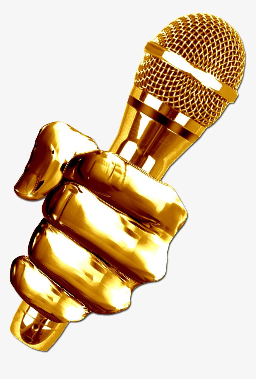 Golden Microphone Png, Transparent Png