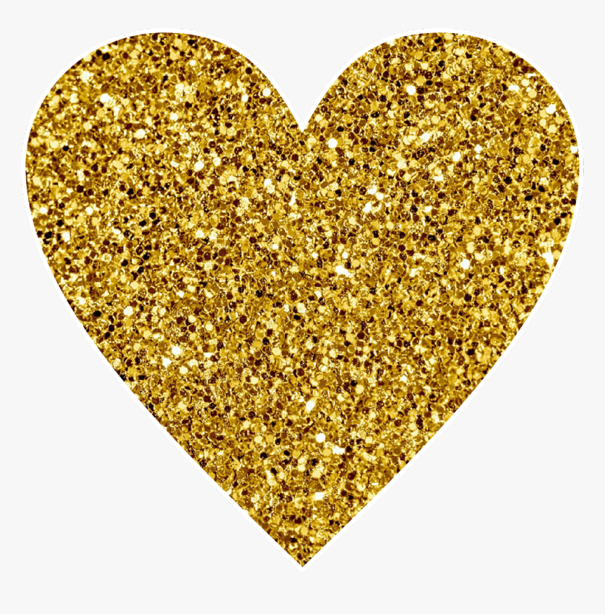 #heart #gold #glitter #goldenheart #heartgold #yellowheart - Glitter Yellow Heart, HD Png Download