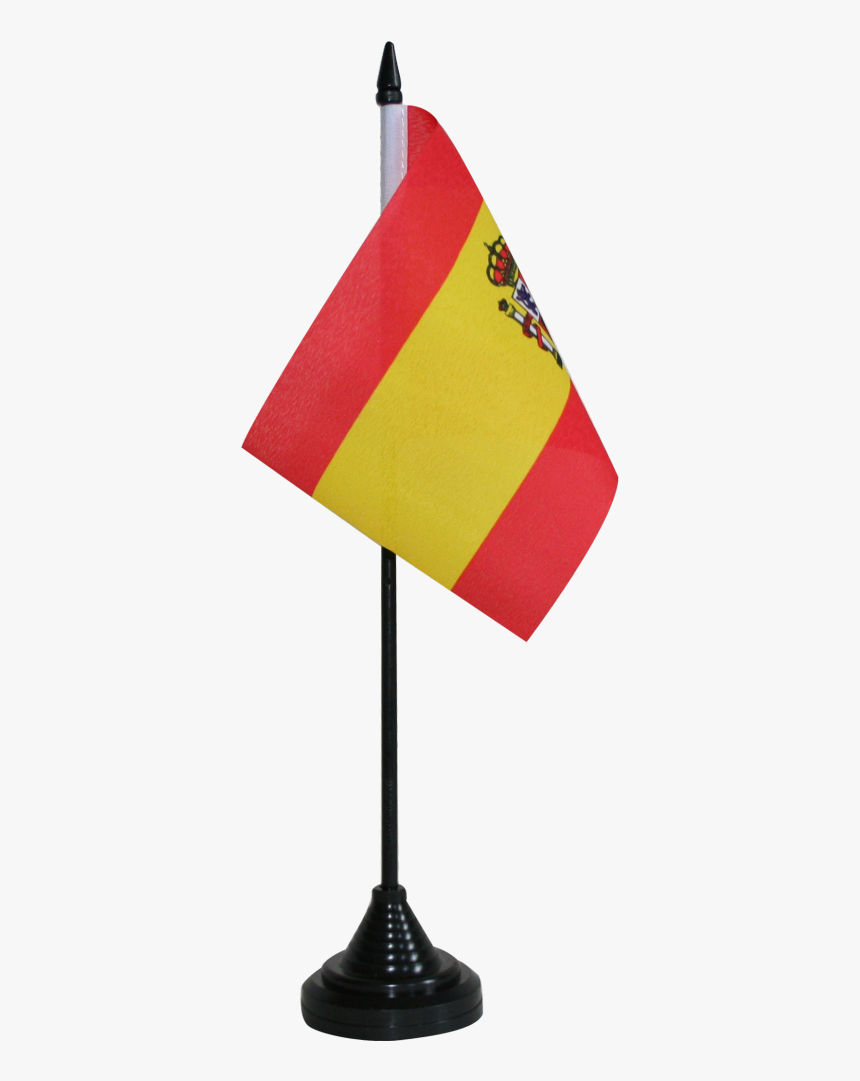 Spain With Coat Of Arms Table Flag - Drapeau D Espagne, HD Png Download