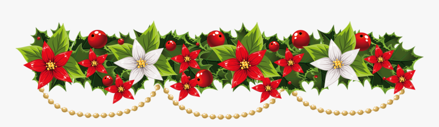 Garland Clipart Merry Christmas - Christmas Garland Clipart, HD Png Download