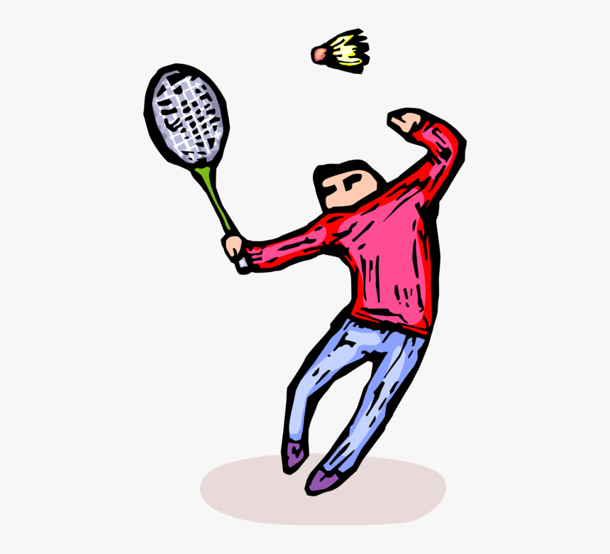 Vector Illustration Of Sport Of Badminton Player Swings, HD Png Download