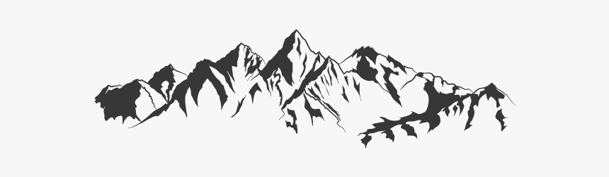 Adhesivo Dibujo De Una Montaña - Alaskan Mountain Range Silhouette, HD Png Download