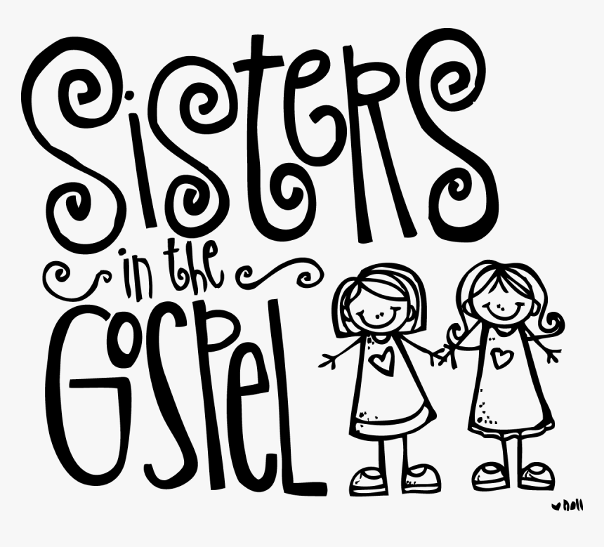 Melonheadz Lds Illustrating Great - Black And White Sister Clip Art, HD Png Download